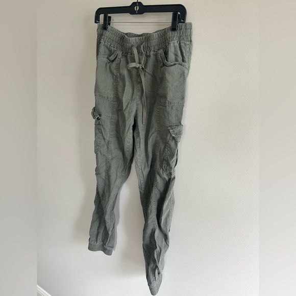 INC International Women’s Cargo Joggers army Green med drawstring elastic waist - Picture 2 of 4